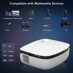 Mini WiFi Projector HD, 4000 Lumen Portable Home Theater Projector with 100" Screen & Carry Bag, Support 1080P & 200" Display, Compatible with iOS/Android/PC/TV Stick