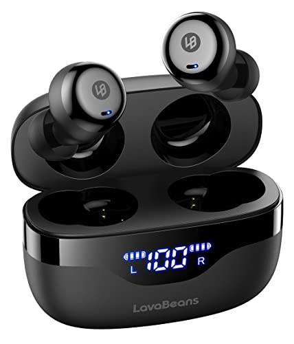 Wireless Earbuds, LavaBeans True Bluetooth In-ear Headphones 35H Playback with Power Display, IPX 8 Waterproof Touch Control Stereo Sound Earphone for Home Work Sports compatible with iPhone & Android