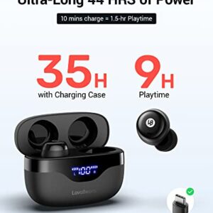 Wireless Earbuds, LavaBeans True Bluetooth In-ear Headphones 35H Playback with Power Display, IPX 8 Waterproof Touch Control Stereo Sound Earphone for Home Work Sports compatible with iPhone & Android