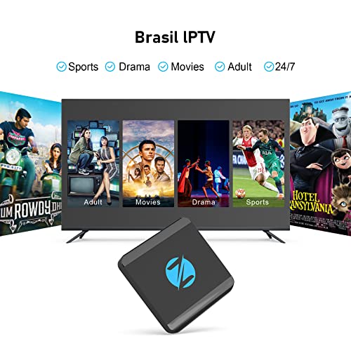 IPTV Box with 10000+ Channels Sports,Kids,News,Movies,Series,24/7 Live Channels and More,4K 2GB RAM 16GB ROM Supports Dual Band Wi-Fi&Bluetooth