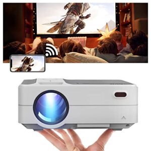 mini projector for outdoor, ios android phone, wireless hd projector with wifi, 1080p youtube supported, portable video projector camping backyard movie nights, proyector home entertainment