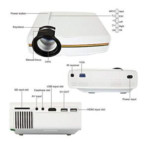 Thick Upgrade Mini Projector 1080P 1800Lumen Portable LCD LED Projector Home Cinema USB Compatible 3D Beamer (Color : D, Size : YG400)