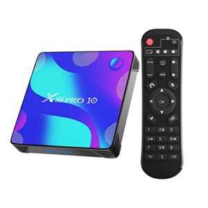 android tv box 11.0, x10 android box 2gb ram 16gb rom rk3318 quad-core 64bit with 2.4g/5g dual wifi ethernet, support h.265/3d/4k hd/bt 4.0 smart tv box
