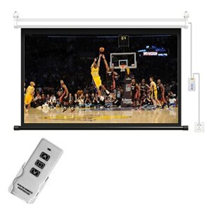 home theater 60 inch electric projector screen, 168° portable motorized projection screen, 4:3 16:9 3d 4k hd movie screens with remote control, wall/ceiling mount (size : aspect ratio 16:9)