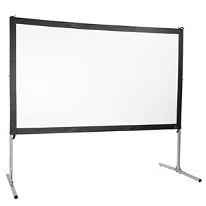 projection screen, folding video projector screen, portable movie screen 100 inches projector screen 16:9 aspect ratio with stand for home theater outdoor projector