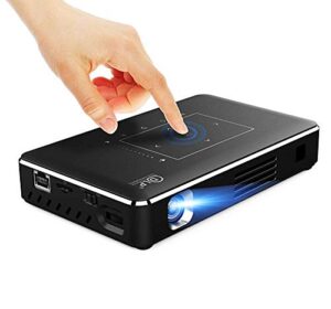 droos mini video projector,mini projector portable 5000 s touch screen android 6.0 supports decoding 3d for home theater entertain(projectors)