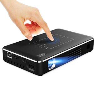 DROOS Mini Video Projector,Mini Projector Portable 5000 S Touch Screen Android 6.0 Supports Decoding 3D for Home Theater Entertain(projectors)