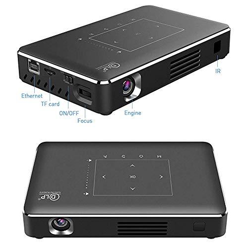 DROOS Mini Video Projector,Mini Projector Portable 5000 S Touch Screen Android 6.0 Supports Decoding 3D for Home Theater Entertain(projectors)