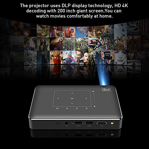 DROOS Mini Video Projector,Mini Projector Portable 5000 S Touch Screen Android 6.0 Supports Decoding 3D for Home Theater Entertain(projectors)