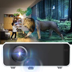 KXDFDC Projector Full Video Projector, Home Outdoor Projector Compatible,Portable Home Theater Video Projector