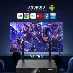 New 2023 S3 PRO Android 9 Smart TV Box 6k Ultra HD Built-in Voice Control System 32GB Storage