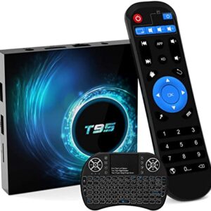 Android 10.0 TV Box T95 2GB RAM 16 ROM Allwinner H616 Quad-core Smart Android Box with Wireless Mini Keyboard, Support 6K/3D/H.265 10/100 Ethernet LAN 2.4/5.0GHz Dual WiFi Bluetooth 5.0