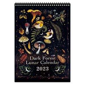 2023 wall calendar,dark forest lunar calendar 2023 colorful large well calendar with 12 original illustrations 12 month monthly,suitable for home office christmas birthdays new year gift
