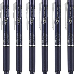 PILOT FriXion Clicker Erasable, Refillable & Retractable Gel Ink Pens, Fine Point, Navy Ink, 6-Pack (13607)