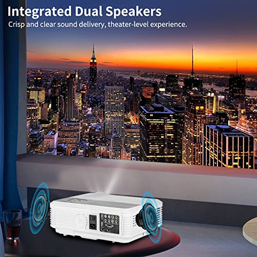 7500Lumen HD Multimedia Projector Native 1080P HDMI USB, 200" Widescreen LED Outdoor Projectors Digital Zoom for Gaming Movies Computer PS5 TV Stick