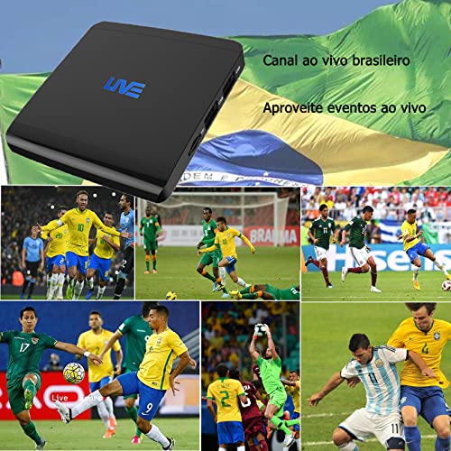 DREAMOSA Android IPTV Box Contains 10000+ Global Channels Movies Sports Cartoon VIP for Free Brazil India Arab Asia Europe, Black, 10*10*1