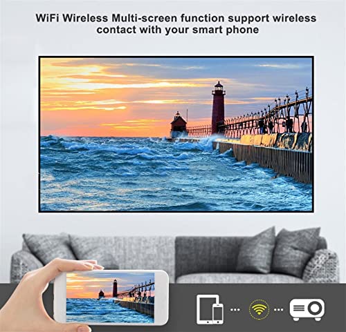 TOEWOE Mini Projector, Portable Video Projector, 50000 Hours Multimedia Home Movie Projector, Compatible with Full HD 1080P HDMI, USB, AV, Laptop, Smartphone