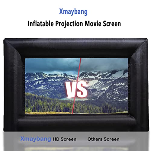 Xmaybang 14ft Inflatable Movie Projector Screen, Outdoor Projector Screen, Front/Rear Projection, Including Blower, Pedestal, Straps and Storage Bag