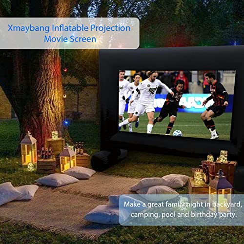 Xmaybang 14ft Inflatable Movie Projector Screen, Outdoor Projector Screen, Front/Rear Projection, Including Blower, Pedestal, Straps and Storage Bag