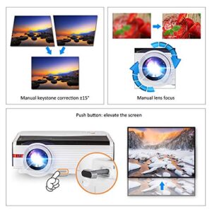 HD 1080p Wireless Projector, Android System Smart WiFi Movie Projector 9000lm for Home Office Gaming, Airplay, Projectors with Bluetooth, 10W Speaker, Compatible w/ HDMI Phone DVD Roku Fire Stick