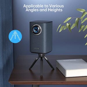 WiFi Mini Projector SMONET Movie Projector, 150 ANSI Lumens 1080P Supported Native Portable Projector with Tripod, Home Theater, 360° Bluetooth Speaker, Compatible with Android/iOS/HDMI/USB/AV