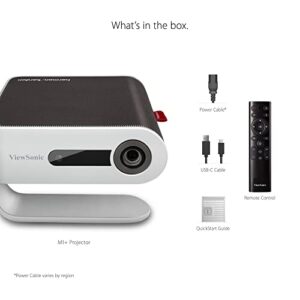 ViewSonic M1+ Portable Smart Wi-Fi Projector with Dual Harman Kardon Bluetooth Speakers HDMI USB Type C and Built-in Battery (Renewed)