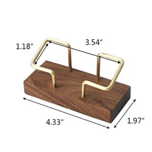 SUWO ASTORY Wood Business Card Holder for Desk Gold Business Card Display Holder Desktop Business Card Stand Organizer for Office Tabletop (1)