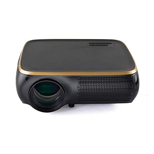 DROOS Mini Projector LCD Projector 950 Lumens 1920X1080dpi 1080P 4K HD 3D LED Projector 8G Portable Projector (Color : Black Gold,(projectors)