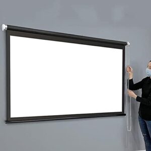 toctus indoor projector screen 60 inch, home cinema hd projector screen curtain pull down, manual movie screen portable format 4: 3/16: 9, hanging screen for office projector ( size : 60inch 16:9 )