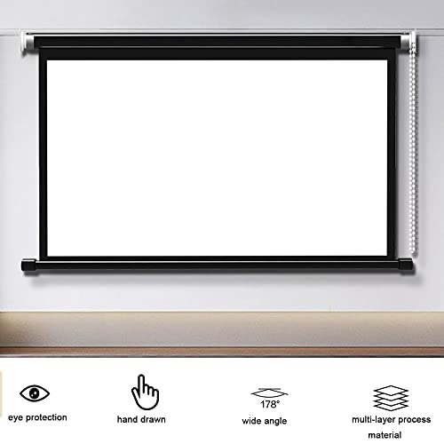 TOCTUS Indoor Projector Screen 60 Inch, Home Cinema HD Projector Screen Curtain Pull Down, Manual Movie Screen Portable Format 4: 3/16: 9, Hanging Screen for Office Projector ( Size : 60inch 16:9 )