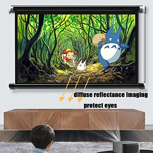 TOCTUS Indoor Projector Screen 60 Inch, Home Cinema HD Projector Screen Curtain Pull Down, Manual Movie Screen Portable Format 4: 3/16: 9, Hanging Screen for Office Projector ( Size : 60inch 16:9 )
