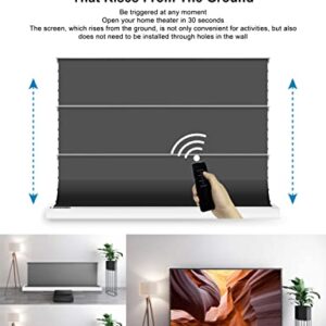 VIVIDSTORM-Projector Screens S PRO 120inch Electric Tension Floor Rising Screen,Motorized Portable self-Rising ALR Movie Theater Office for 4K 8K HD Ultra Short Throw Laser Projector,VWSDSTUST120H-WB