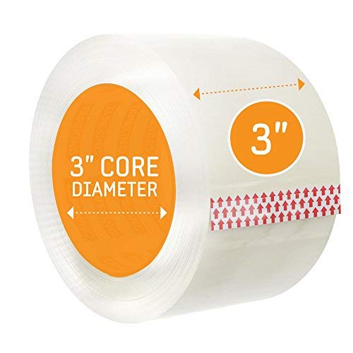 Tape King Clear Packing Tape 3 Inch Wide (2.7mil Thick) - 60 Yards Per Refill Roll (Pack of 6 Rolls) - Strong Sealing Adhesive Industrial Depot Tapes for Moving, Packaging, Shipping, Office & Storage