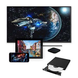 Archgon External CD DVD Drive Support Android TV, Smartphone, Tablet and Projector | Free Android APP Available | Windows 10 and Mac Compatible | Model Stream Mini Pro