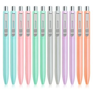 Yuimion 12Pcs Ballpoint Pen Retractable Pens Comfortable Writing Pens Gift Pens for Journaling Black Ink Medium Point 1.0 mm for school and office supplies