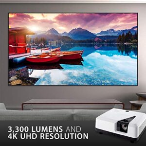 ViewSonic 4K UHD Laser Projector with 3300 Lumens 3D HDR Content Support and Dual HDMI for Home Theater (LS700-4K)