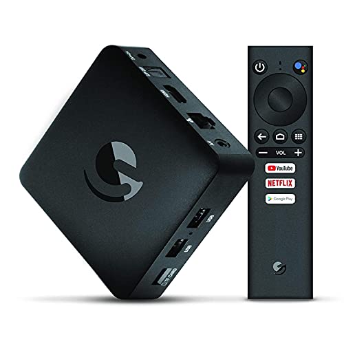 4K Ultra HD Android TV Box with Google Assistant Remote Streaming Media Player Chromecast Built-in 8GB Storage