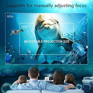 Mini Projector Portable Indoor/Outdoor 1080P LED Projector for Home Cinema Theater Movie Projectors Support HDMI, AV, USB Input Laptop PC Smartphone Pocket Projector for Party Great Gift (Black)