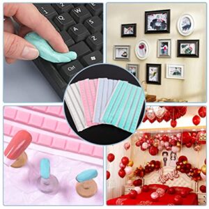 408 PCS Adhesive Sticky Tack Putty, Removable Putty Non-Toxic Mounting Putty Reusable Wall Safe Tack Putty for Wall Hanging Pictures Poster Museum, Cleaning, Nail (White, Pink, Green, Blue)