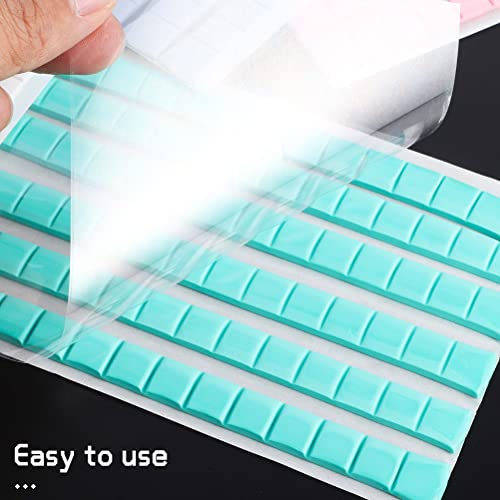 408 PCS Adhesive Sticky Tack Putty, Removable Putty Non-Toxic Mounting Putty Reusable Wall Safe Tack Putty for Wall Hanging Pictures Poster Museum, Cleaning, Nail (White, Pink, Green, Blue)