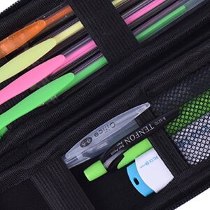 KUUQA Black Hard Pencil Case EVA Hard Shell Pen Case Holder for Executive Fountain Pen and Stylus Touch Pen
