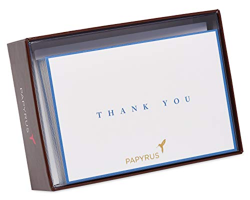 Papyrus Thank You Cards with Envelopes, Navy (16-Count)