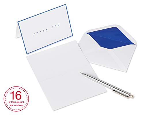 Papyrus Thank You Cards with Envelopes, Navy (16-Count)