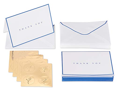 Papyrus Thank You Cards with Envelopes, Navy (16-Count)