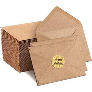 100 pack invitation envelopes-a7 brown kraft invitation envelopes used for 5×7 cards used for weddings,invitations, baby shower, office