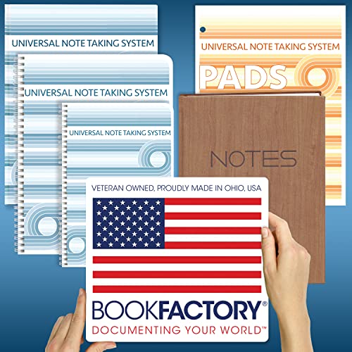 BookFactory Universal Note Taking System (Cornell Notes) / NoteTaking Notebook - 120 Pages, 8 1/2" x 11" - Wire-O (LOG-120-7CW-A(Universal-Note))