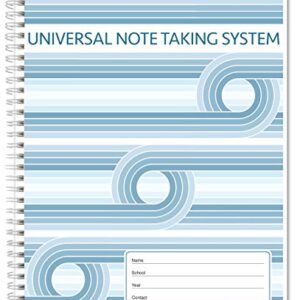 BookFactory Universal Note Taking System (Cornell Notes) / NoteTaking Notebook - 120 Pages, 8 1/2" x 11" - Wire-O (LOG-120-7CW-A(Universal-Note))