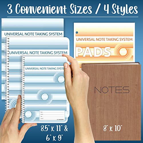 BookFactory Universal Note Taking System (Cornell Notes) / NoteTaking Notebook - 120 Pages, 8 1/2" x 11" - Wire-O (LOG-120-7CW-A(Universal-Note))