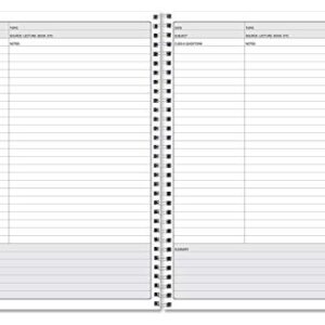 BookFactory Universal Note Taking System (Cornell Notes) / NoteTaking Notebook - 120 Pages, 8 1/2" x 11" - Wire-O (LOG-120-7CW-A(Universal-Note))