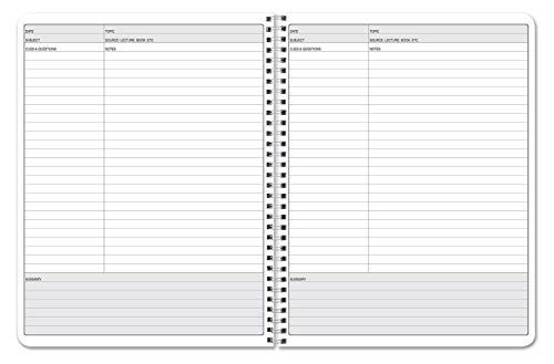 BookFactory Universal Note Taking System (Cornell Notes) / NoteTaking Notebook - 120 Pages, 8 1/2" x 11" - Wire-O (LOG-120-7CW-A(Universal-Note))